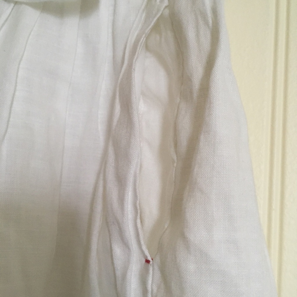 Ines de La Fressange x Uniqlo white bow tie linen cotton skirt size XXS EUC - Picture 4 of 10